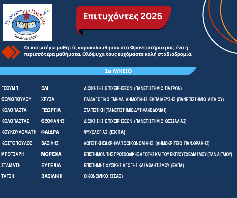 ΕΠΙΤΥΧΟΝΤΕΣ
